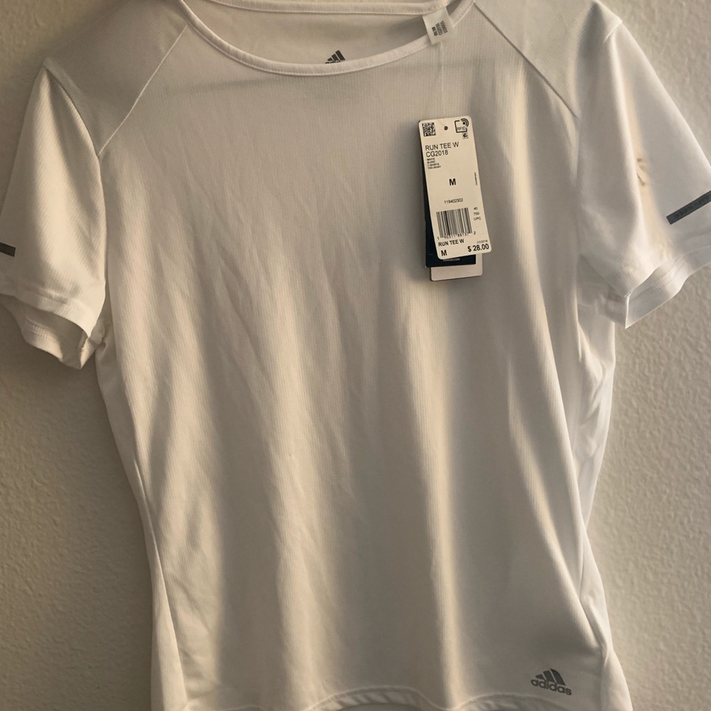 White Adidas Workout Top  Medium